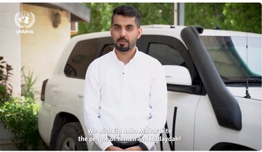 UNMHA Staff delivering Eid message