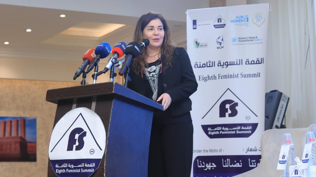 Dina Zorba, UN Women’s Representative in Yemen at the 8th Feminist Summit in Aden Dina Zorba, UN Women’s Representative in Yemen at the 8th Feminist Summit in Aden