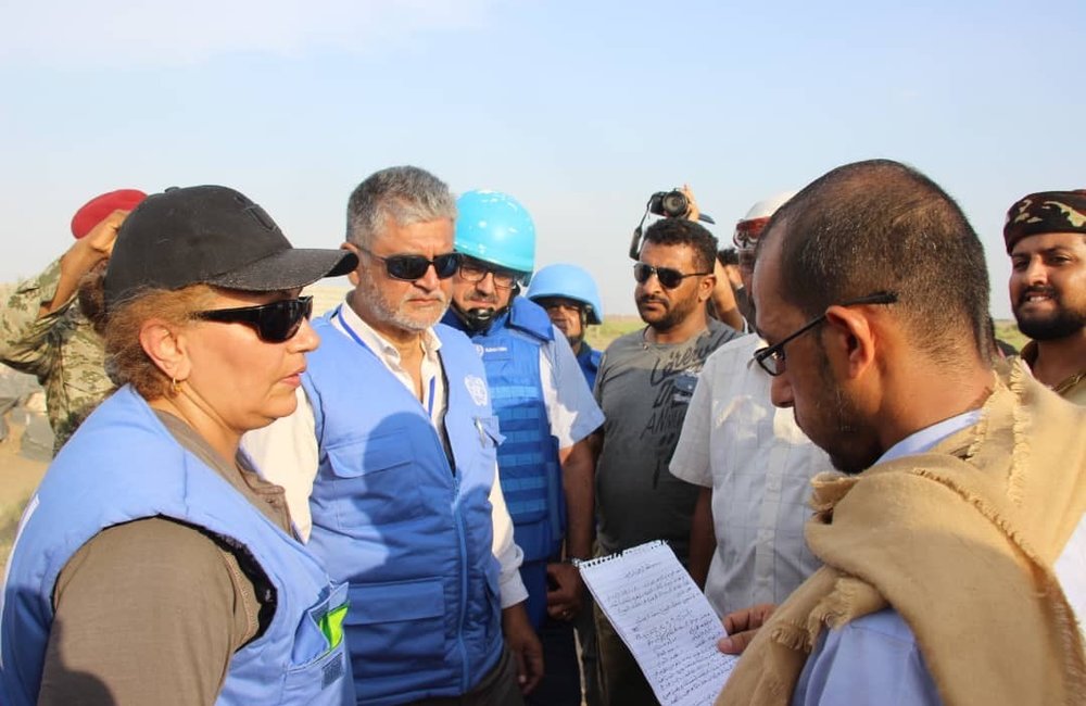 UNMHA's third Head of Mission Lieutenant General (Retired) Abhijit Guha on a field visit to observation posts in Hudaydah in October 2019. UN Photo/UNMHA.