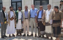 UNMHA Head of Mission and RCC Chair Michael Beary meets with the RCC delegation representing authorities in Sana'a at UNMHA HQ in Hudaydah (Photo: RCC/ 11 October 2022).